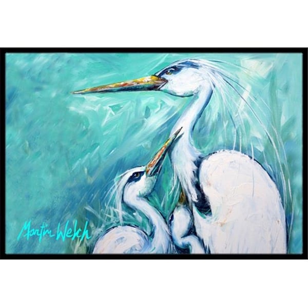 Carolines Treasures Carolines Treasures MW1159JMAT Mothers Love White Crane Indoor Or Outdoor Mat 24 x 36 In. MW1159JMAT - main